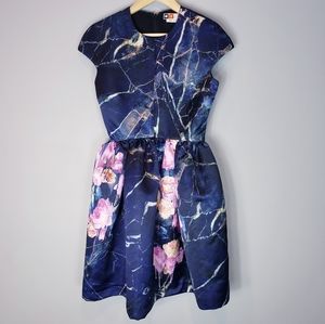 MSGM Duchesse Mini Party Dress Milan Blue Pink $580